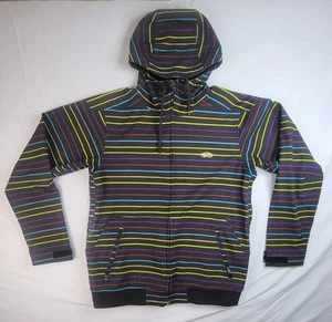 Vans Off The Wall Multi Colored Striped Hooded Mens Snowboarding Jacket Size LG - Picture 1 of 11
