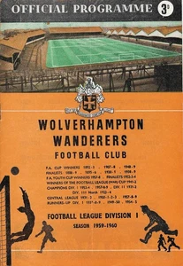 WOLVERHAMPTON WANDERERS V TOTTENHAM HOTSPUR ~ 23 APRIL 1960 ~ WOLVES V SPURS - Picture 1 of 1