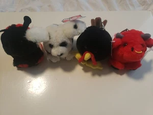 NWT Lot 5 Swibco Puffkins Keychains Farm Theme, Turkey, Bull, Dalmatian, Ladybug - Picture 1 of 5