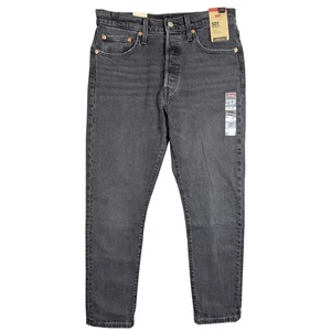 Jeans skinny Levi's 501 vita alta aderente nero lavaggio uomo taglia 29x28 nuovo con etichetta - Foto 1 di 10