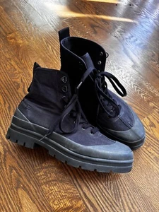 Everlane einfarbig schwarz Baumwolle Canva Utility Stiefeletten Größe 9 - Bild 1 von 8