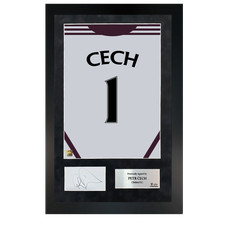 Authentic hand-signed A3 Frame Petr Čech Chelsea Shirt Poster W/ COA
