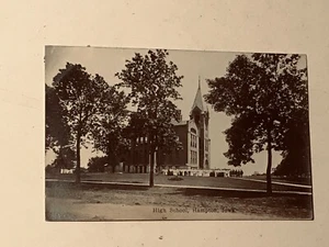 c. 1908 Poststempel HAMPTON IOWA HIGH SCHOOL Postkarte IA - Bild 1 von 3