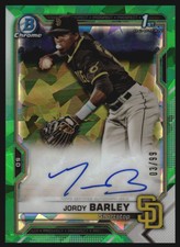 2021 Bowman Chrome Prospect Autographs Green Atomic Ref #CPAJBA J Barley/99