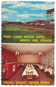 Park Lodge Motor Motel Moose Jaw SK Saskatchewan Hotel Restaurant Postcard 1971 - Picture 1 of 2