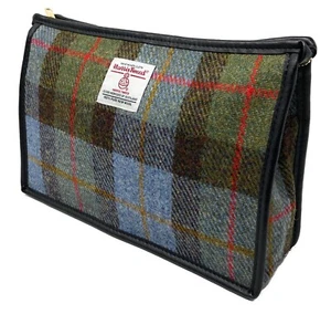 Bolso de tocador Harris Tweed MacLeod azul verde tartán - Imagen 1 de 6
