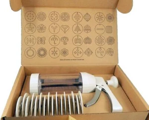 The Pampered Chef Cookie Press MODEL 1525 WITH 16 DISCS, & STORAGE BOX GUC - Picture 1 of 1