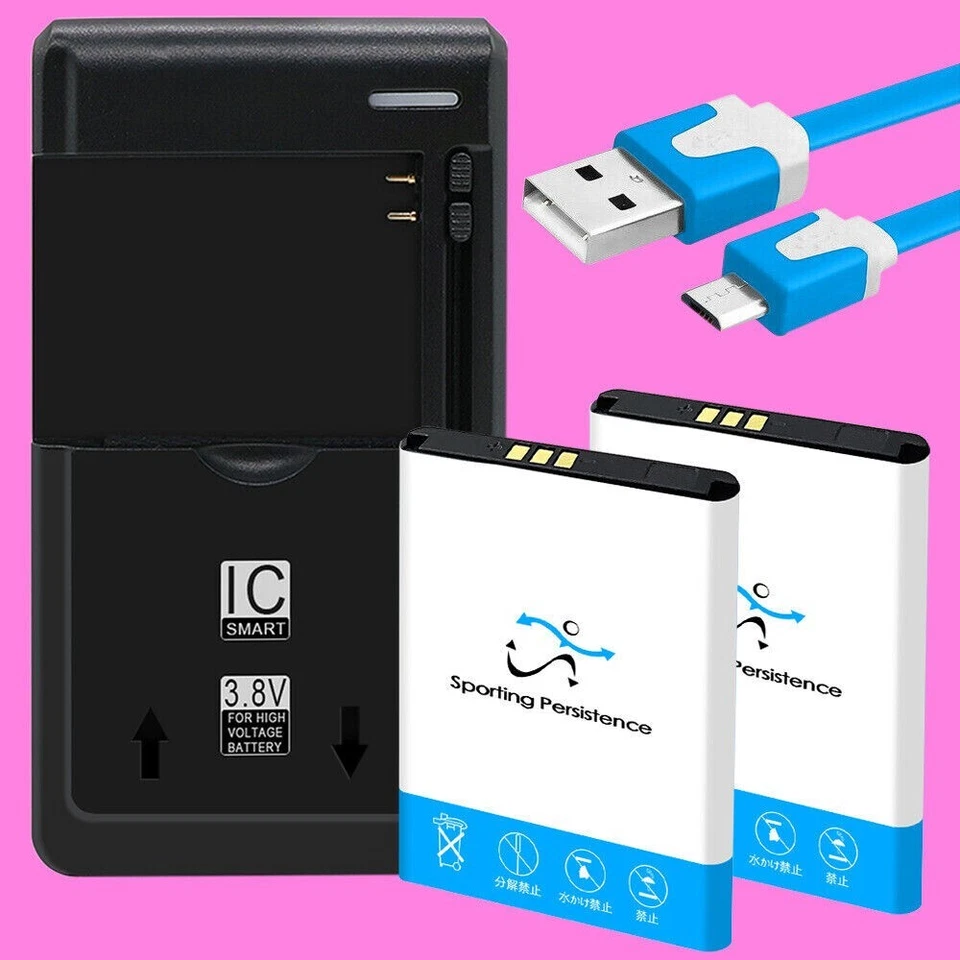 Cable cargador de batería de alta potencia 2x 1500 mAh para Verizon Orbic Journey V RC2200L Foto 1 de 1