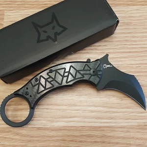 Fox Tribal K Folding Knife 2.25" Bohler N690 Steel Blade G10/Carbon Fiber Handle - Picture 1 of 10
