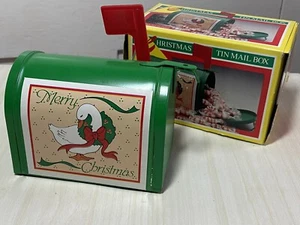 Contenedor de lata de buzón de caramelos de feliz Navidad GOOSE de colección - Imagen 1 de 5