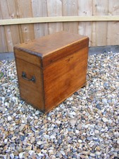 Vintage Antique Old Wooden Trunk Storage Box Case Chest with Opened Top Lid