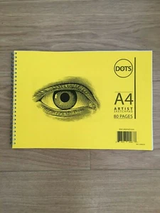 A4 Künstler Skizzenbuch weißes Papier Spirale Skizzenblock gelber Karteneinband - Bild 1 von 4