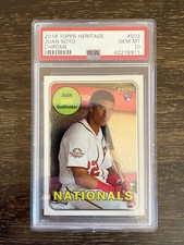 2018 Heritage Juan Soto Chrome Rookie Card RC /999 PSA 10 #502 QTY