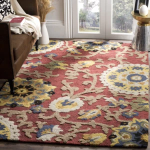 SAFAVIEH Blossom BLM401C Handmade Red / Multi Rug - Picture 1 of 33