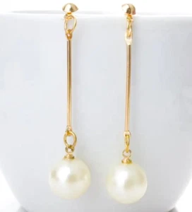 Pendientes oro amarillo 750 18 quilates pendientes 50mm x 1,2mm 2,48g oro PL - Imagen 1 de 4