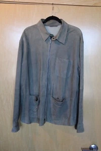 Mens Giorgio Armani Suede Jacket Coat Size 44 Sage - Picture 1 of 10