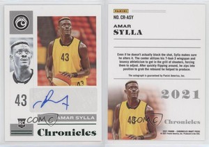 2021-22 Panini Chronicles Draft Picks Rookie Signatures Green Amar Sylla Auto