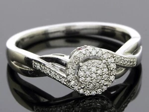 Anello in argento 925 con diamanti misura 7,5/3gr #1585 - Foto 1 di 6