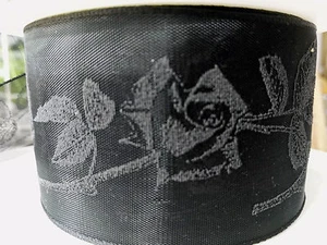 3m Trauerbinde Trauerschleife Rose 50mm Trauerband Schwarz Band Trauerschmuck - Bild 1 von 5
