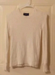 Banana Republic Sweater Junior Girl Size Extra Small Color Cream And Gold - Picture 1 of 8