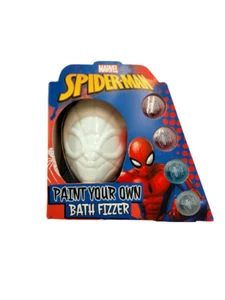 Marvel Bath Fizzer Spiderman Gesichtsform Farbfarbe mit Pinsel Badebombe Box - Bild 1 von 8