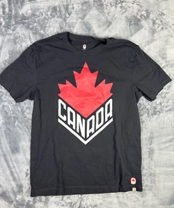 Men's Medium T Shirt Size Small Canada Olympics Black Short Sleeve Cotton Y2K - Picture 1 of 8