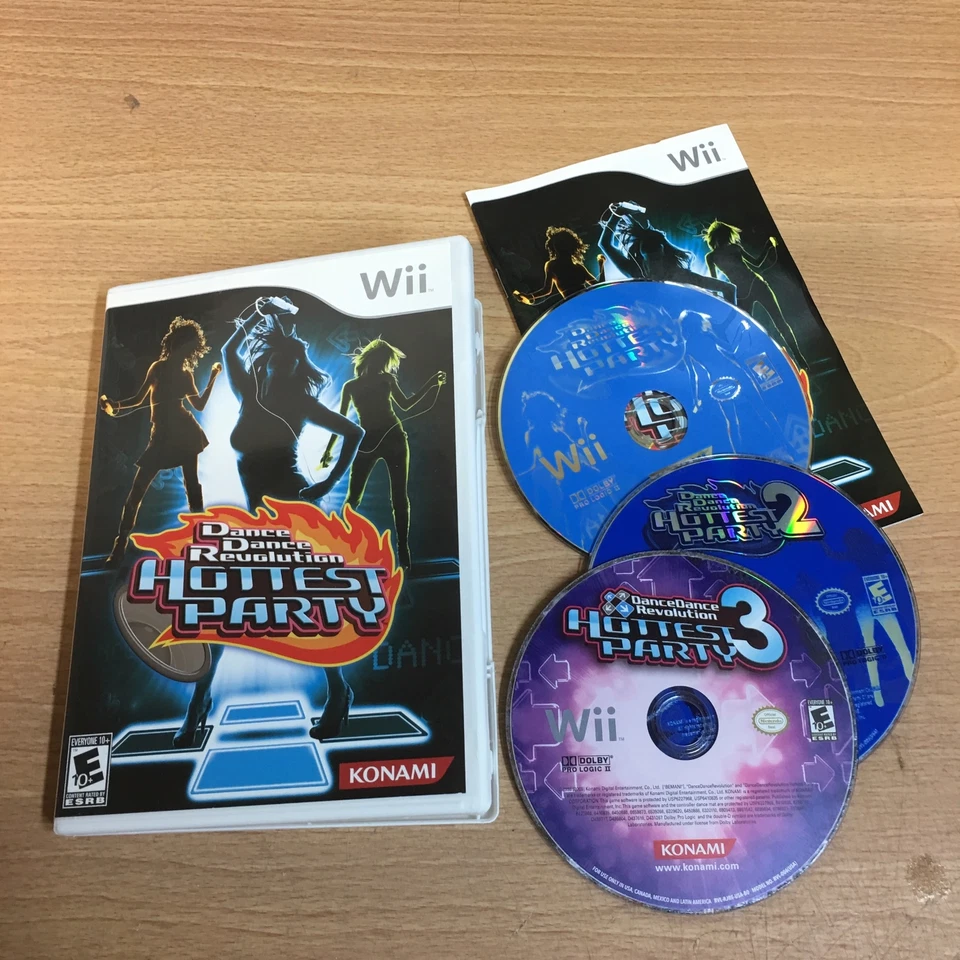 Paquete de juegos Dance Dance Revolution Hottest Party 1 2 3 Nintendo Wii 3 Foto 1 de 2