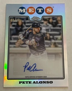 2023 Topps Chrome Lids Mitchell & Ness Pete Alonso AUTOGRAPH REFRACTOR #4/10 - Picture 1 of 2
