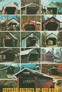 Alte Postkarte überdachte Brücken von Vermont - Bild 1 von 1