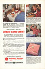GE General Electric Automatic Blankets Sleeping Comfort Vintage Print Ad 