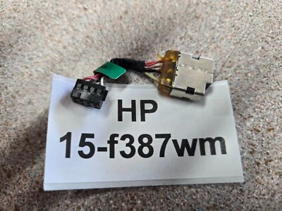 HP 15-f387wm AC DC Power Jack Charging Port Cable 黑色 — 第 1/2 张图片