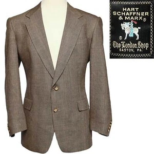 Hart Schaffner Marx Sport Coat Suit Jacket Micro Check Wool Black Beige Red 42 L - Picture 1 of 7