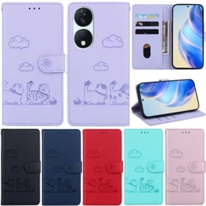 Cat Wallet Flip Case Cover For Huawei Honor X6B X7B X8B X9B X6A X8A 90 200 Lite - Picture 1 of 53