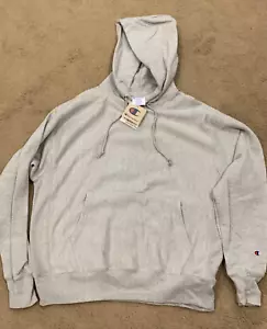 NWT Champion Hoodie Sweatshirt Reverse Weave Oxford Gray Vintage Blank Heavy L - Picture 1 of 5