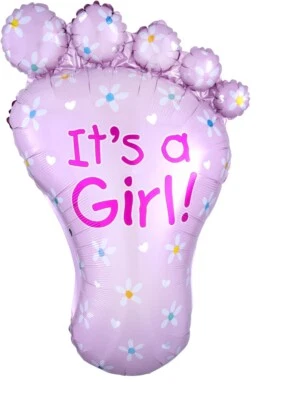 Globo en forma de súper pie Gender Reveal It's a Girl Foto 1 de 4