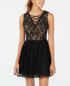 Teenage Girls Dress Blondie Nites Junior Fit & Flare Black Size 3 US (6 UK) - Picture 1 of 12