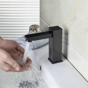 Black ORB Bathroom Automatic Sensor Touchless Hand Free Sink Faucets Mixer Taps - Picture 1 of 11
