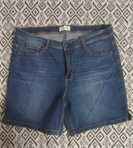 Pantalones Cortos Curve Appeal Mujer 14/32 Azul Denim Lavado Claro Bigote Mamá Pantalones Cortos - Imagen 1 de 8