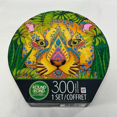 Круглая головоломка Tropical Paradise 300 шт. Tiger Jungle Fantasy MB неиспользованная - Изображение 1 из 4