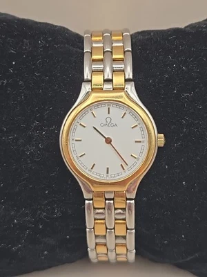 Reloj Mujer Omega Deville Vintage Bisel Oro 18k Ref 595.0101 23mm Cuarzo Foto 1 de 4