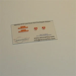 Matchbox Lesney 57 c2 Land Rover Kent Fire Brigade Sticker Set - Picture 1 of 3