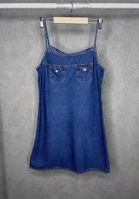 Mini vestido vaquero grande vintage DIESEL para mujer Y2K Foto 1 de 4