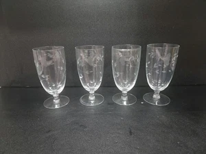 Princess House Heritage Crystal Glasses, Set of 4 Etched Iced Tea Glasses, 12 Oz - Picture 1 of 9