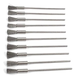 Confezione 10 Spazzole Trapano Filo Prolunga Acciaio Inox Attacco Con Mandrino 3mm - Foto 1 di 6