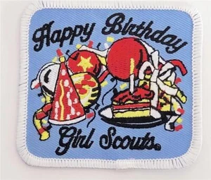 Girl Scouts GS HAPPY BIRTHDAY Presents 3" Fun Patches Badge SCOUTS Gift Balloons - Picture 1 of 1