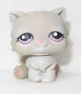 LITTLEST PET SHOP PETSHOP LPS # 263 HASBRO CAT CHAT PERSAN GRIS YEUX MAUVE PRUNE - Imagen 1 de 5