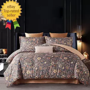Duvet Cover King Size Set Boho Floral Pattern King Duvet Cover Set for King Size - Picture 1 of 12