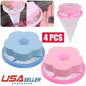 4Pcs Washing Machine Mesh Net Floating Lint Catcher Hair Fur Filter Bag Laundry - Picture 1 of 12