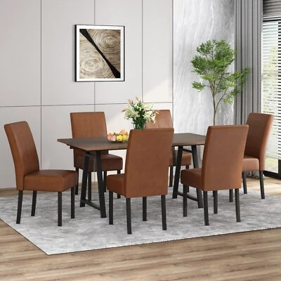 Percival Contemporary Upholstered T-Stitch Dining Chairs, Set of 6 - Image 1 of 4