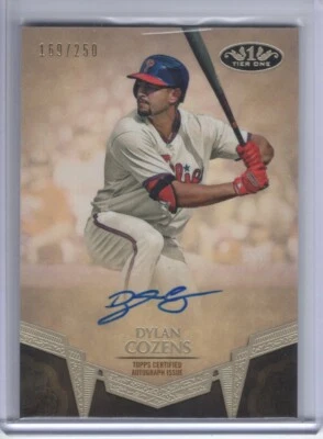 2019 Topps Tier One Baseball Dylan Cozens On-Card Autograph /250 Phillies - Image 1 of 2